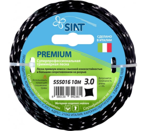 ЛЕСКА PREMIUM SIAT 3.0 КРУЧЁНЫЙ КВАДРАТ 10М (10)