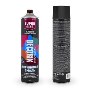 Аэрозольная эмаль универсальная DECORIX 780мл черный глянцевый (12)