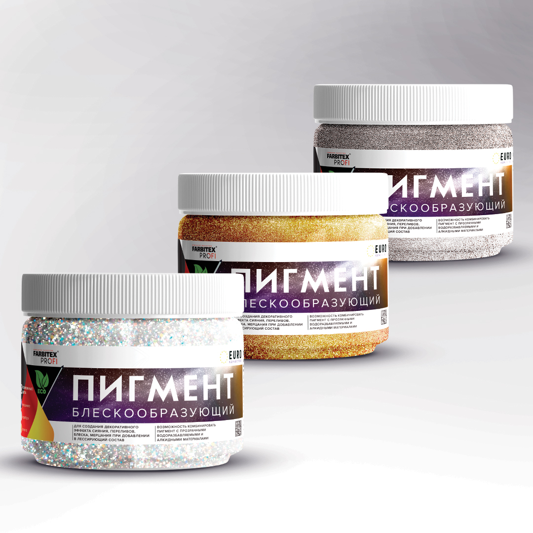 Пигмент блескообраз. для лессирующих составов золото (0.1 кг) Farbitex Profi (12)