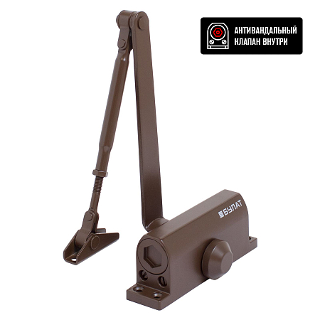 Доводчик БУЛАТ ULTIMATE ДД-60 A-C (25-80 кг) коричневый, морозостойкий (10)