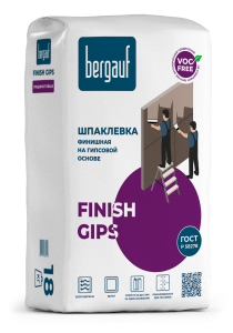Шпатлевка 18кг финишная  гипсовая Finish Gips BERGAUF (56)
