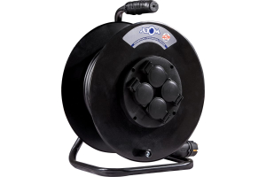 Удлинитель силовой АТОМ/АТЛАНТ КГ 2х2.5 3500 Вт 40м на металлической катушке IP 44 c заземлением