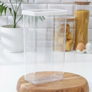 Емкость д/сыпучих продуктов 3,2л Степ прямоуг. 16*10*28см белый (12) М1299