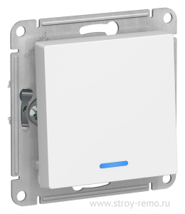 Белый выключатель 1 клав с Подсветкой ATLAS DESIGN (20)
