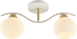 Люстра AU11609/2 WH+WOOD 400*130*200 белый+дерево E27 2*60W