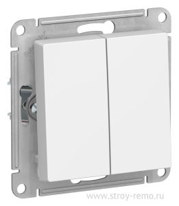 Белый выключатель 2 клав ATLAS DESIGN (20)