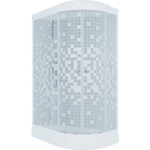 Душевая кабина "Коралл 120*80 А" лев., 1/4 круга, низ. подд., Белый, Мозаика, ДН4 (7 мест)(_1_)