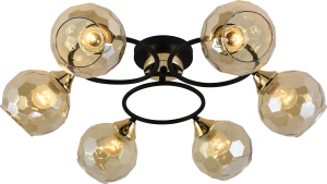 Светильник потолочный AU11206/6 BK+FGD E27 6*60W Черный + золото
