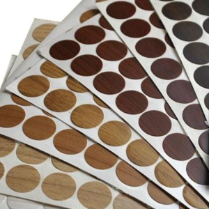 Заглушка для евровинта самоклеющиеся, d-14мм, сосна 7145 (лист 50 шт)