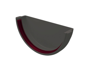 Заглушка желоба универсальная, графит (RAL 7024) GL Standart 120/87 ПВХ (72)