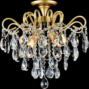 Светильник потолочный AU31611/4-450 MATT GOLD+CR Хрусталь мат.золото+хром E27*4*60W