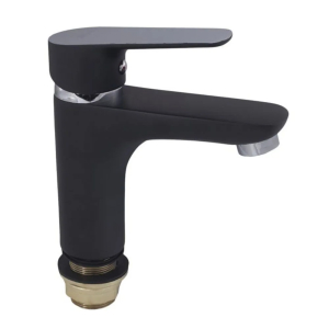 Смеситель VODEN для раковины на гайке, чёрный, картр.35мм, б/подводки (10шт/кор)