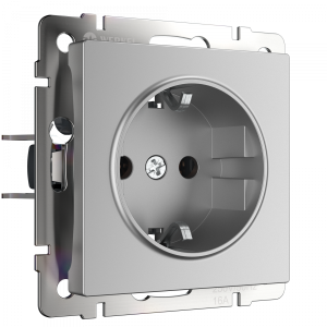 Серебряный розетка Скрытой установки 1 мест С заземлением  W1171006 Werkel (10)