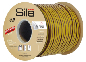 Уплотнитель Sila Home D100, 9х7,4 мм самоклеящийся, черный, дво (100)