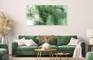 Современные картины Зеленый флюид, 50х100, (Рама 5), Артикул GRAF 22047