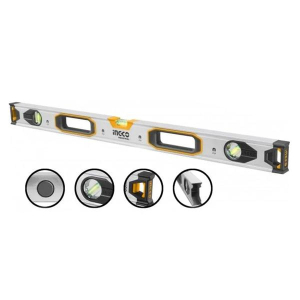 Уровень 1000мм алюм.магнит 3 глазка короб INGCO HSL38100М (20)