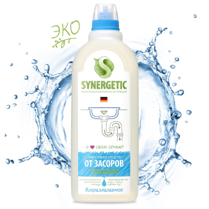 Средство  для устранения засоров в канализации Synerget 1л (8)(_8_)