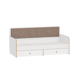 Кровать Вуди 11.02 (Белый премиум, Дуб Золотой CRAFT) (200*90)