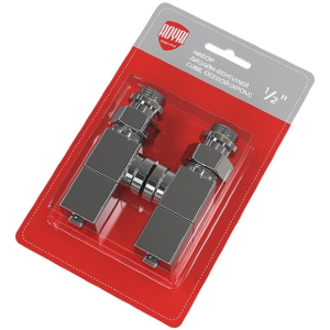 Набор дизайн-вентилей CUBE, угловой (хром) 1/2"(_10_)