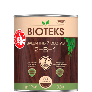 Защитный Состав 2-в-1 BIOTEKS бесцветный 9л (1)