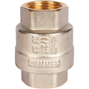 Клапан обратный ROMMER 1/2 пружинный муфтовый с металлическим седлом (12)