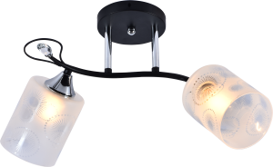 Светильник потолочный AU11115/2 BK+CR E27 2*60W Черный+хром 490*270*250