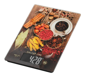 Весы кухонные электронные Galaxy LINE GL 2821, стекло, платформа из высокопрочного стекла, (12)(_12_