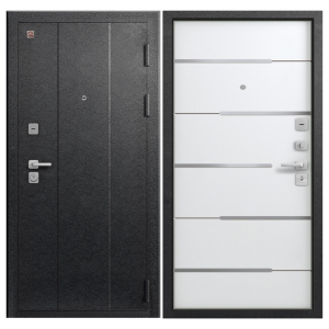 Дверь метал. С-108 Черный муар/Кашемир белый 860*2050 правая***