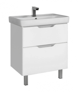 Тумба Q Plus 55 напольная + ум. Дрея Q55 белый лак (1)