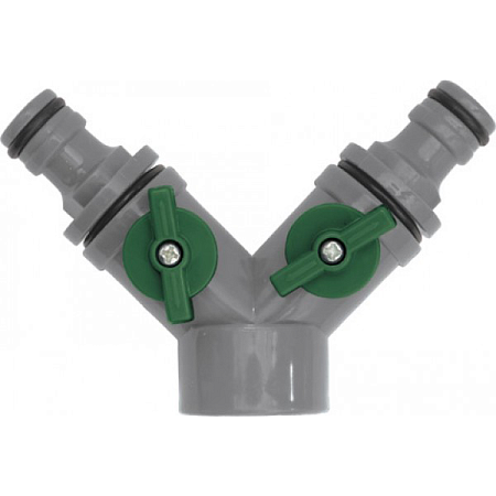 Соединитель шлангов 3/4"-3/4" 2-х канальный пластик