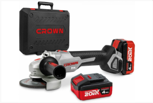 Аккумуляторная угловая шлифовальная машина BL CROWN CT23001-125HX-4 BMC 20В, 125мм, 2*4.0Ач, кейс