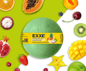 Бурлящий шар EXXE для ванной "Фруктовый коктейль", 120г (45)