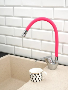 Смеситель для кухни с гибким изливом P58278-13 Розовый(_10_)