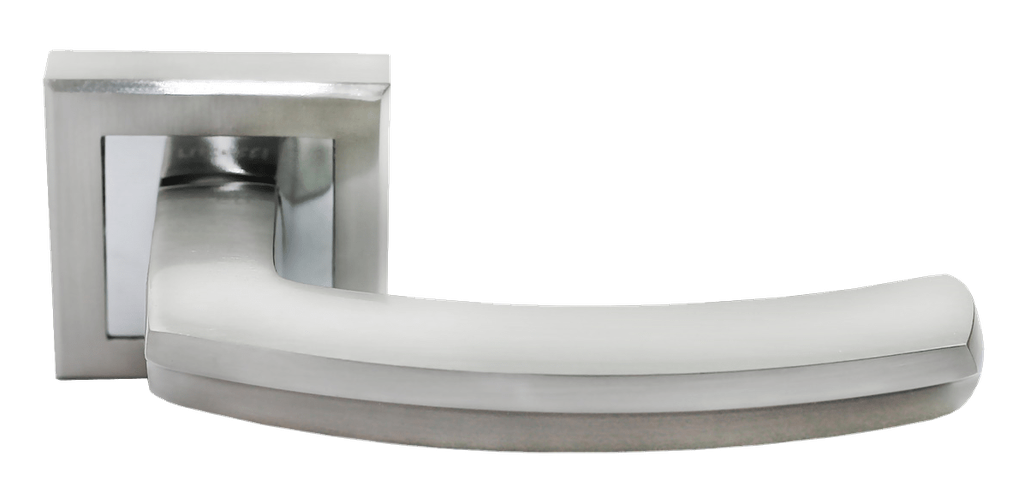 Ручка дверная RAP 11-S SN/CP -IND, квадр накл, никель/хром