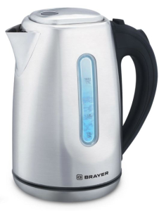 Чайник электрический BRAYER 1014BR, 2200 Вт, 1,7 л, нерж.сталь  