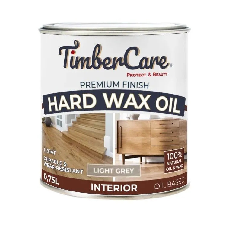 Защитное масло с твердым воском TimberCare Hard Wax Oil Светло-сер 0,75л (4)