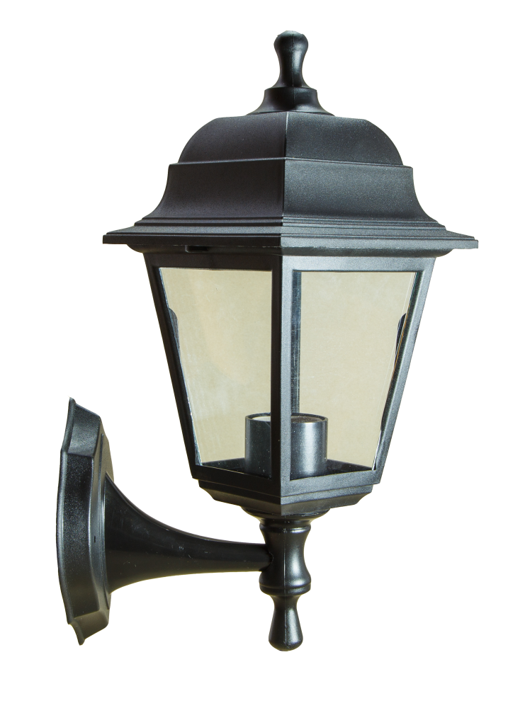 Светильник садово-парковый четырехгранный настенный 60вт, Е27, черный, IP44 (4)