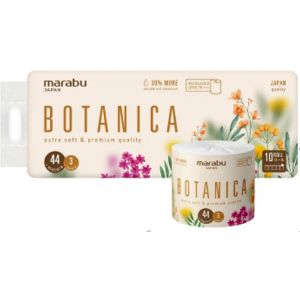 Бумага туалетная Botanica MARABU, 3-слойная, 44 м, 10 рулонов Япония (10)