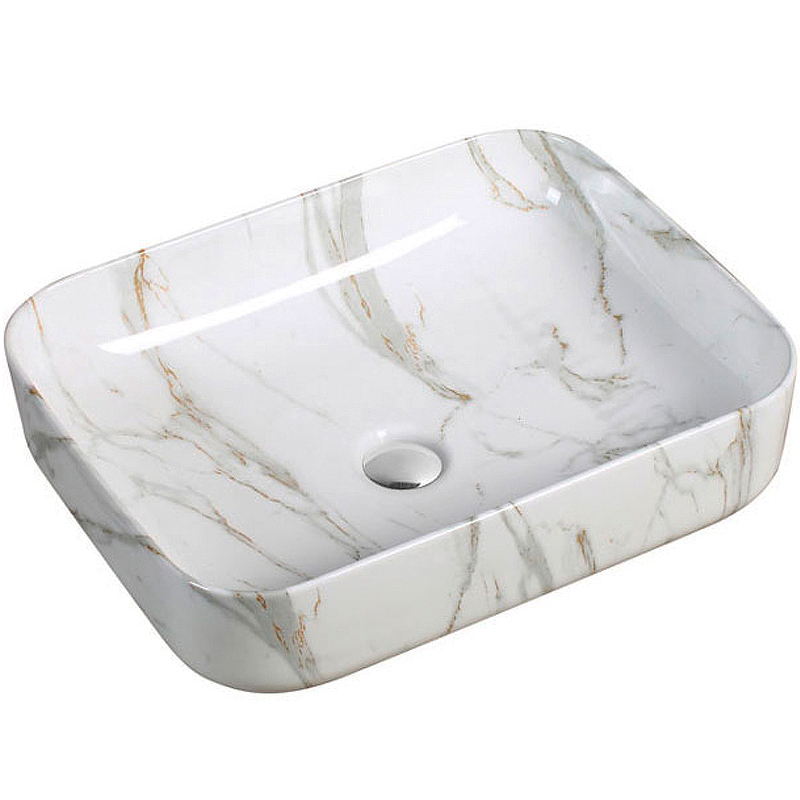 Раковина керамическая цвет Белый мрамор SL-7020(_1_)