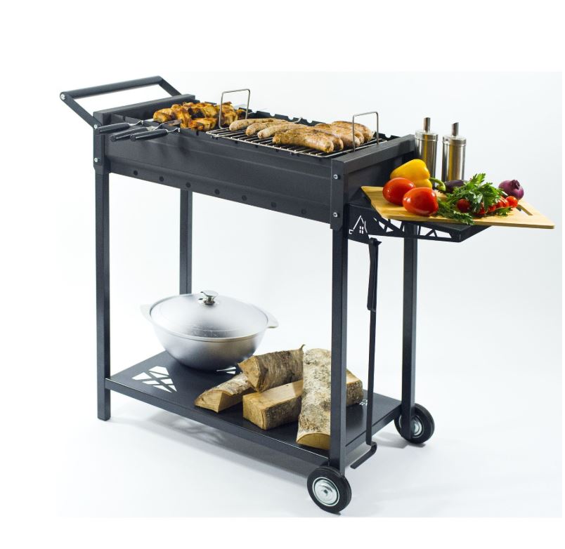 Мангал «Майский», 102×48×84 см, с полочкой