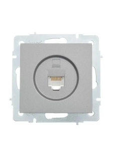 Матовое серебро розетка компьютерная VESNA (10)