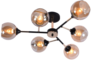 Светильник потолочный AU11121/6 BK+FGD E27 6*60W Черный + золото