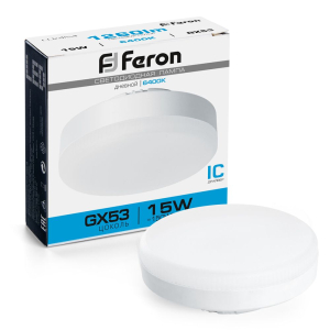 Лампа cветодиодная 15Вт 6400K GX53 Feron(10/100)