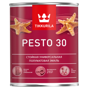 Эмаль Tikkurila Евро Песто 30 А алкидная  Белый Полуматовый 0,9л (6)