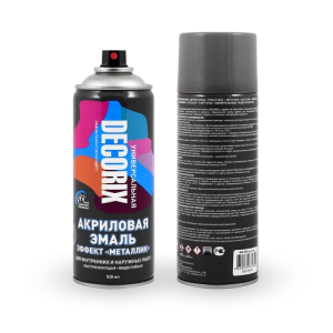 Аэрозольная эмаль "металлик" DECORIX 520мл графитовый (12)