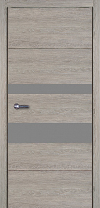 Дверь Дуб пепельный 703 ДО 21- 8 (пр/л), мех.замок, (700мм) Стекло Сильвер