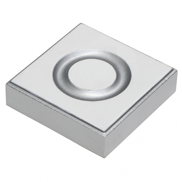 Квадрат (Розетка) бел.эмаль d 54мм(для двери) пат.серебро (8) (Polar) 