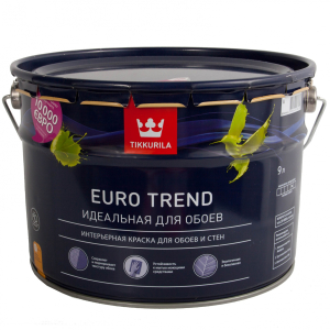 Краска Tikkurila EURO TREND интерьерная для обоев и стен База С Матовая 9л (1)