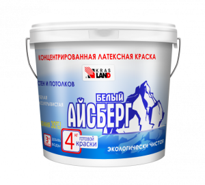Краска Krasland Белый Айсберг В/д Интерьерная Белый Матовый 1,5кг (6/432)