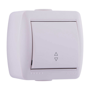 Выключатель Белый Открытой установки 1-клавишный Проходной Lezard (10)